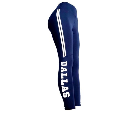 Dallas Swag Navy Spandex Legging with the Silver & Pearl on the side of legging - Picture 7 of 7